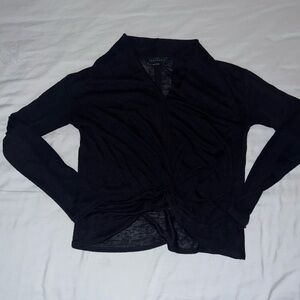 Sanctuary Black Long Sleeve Shirt XS Ruched Front